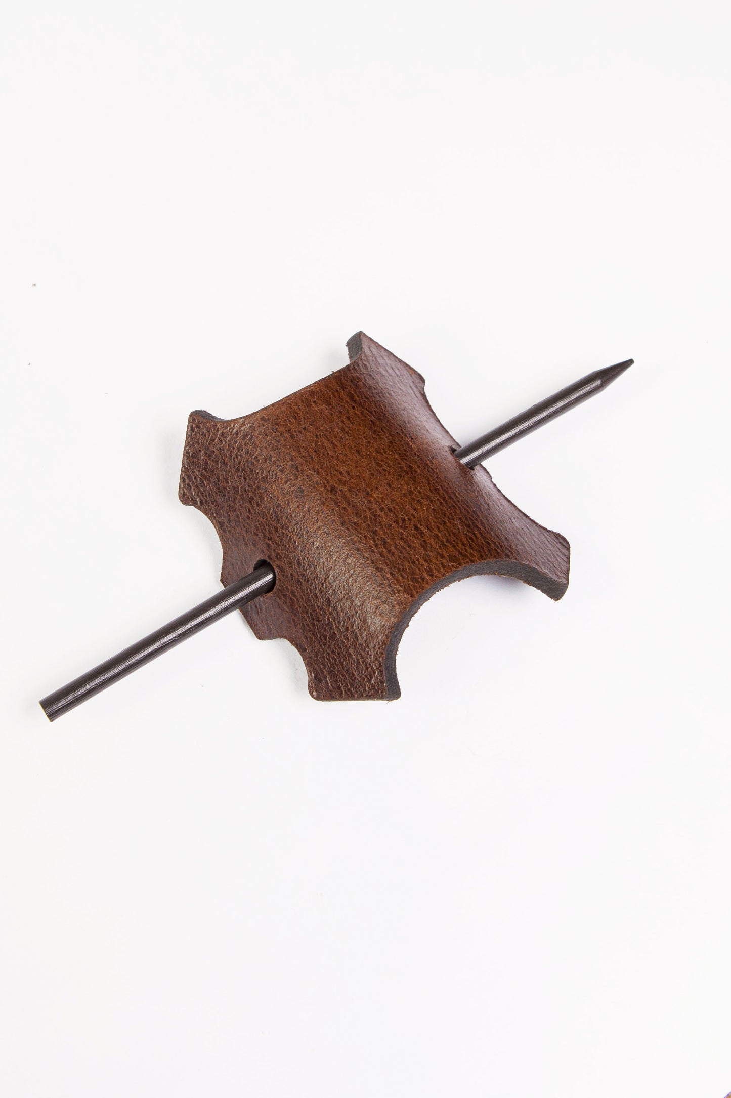Genuine Symbol: Leather Hair Barrette
