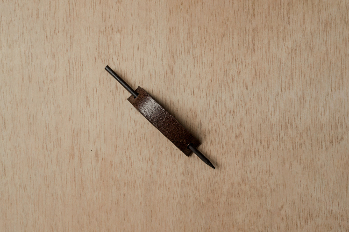 Flat: Leather Hair Barrette