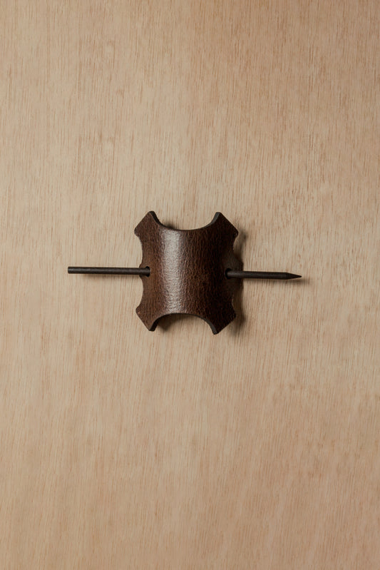 Genuine Symbol: Leather Hair Barrette