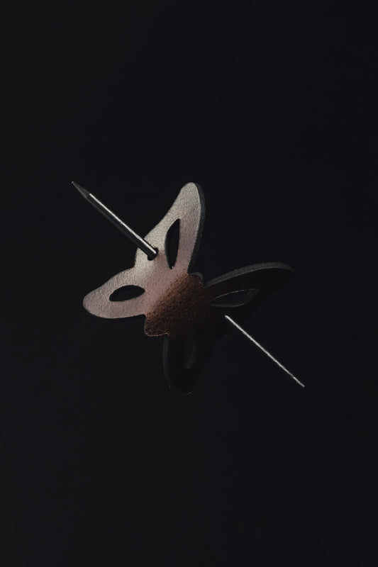 Butterfly: Leather Hair Barrette